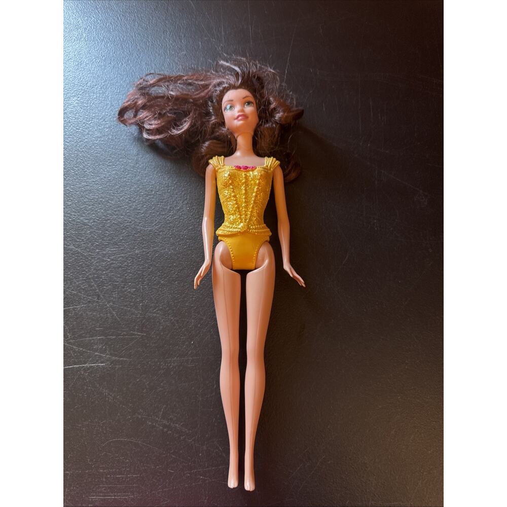 Barbie Doll Disney Beauty & The Beast Princess Belle Green Eyes Brunette Hair